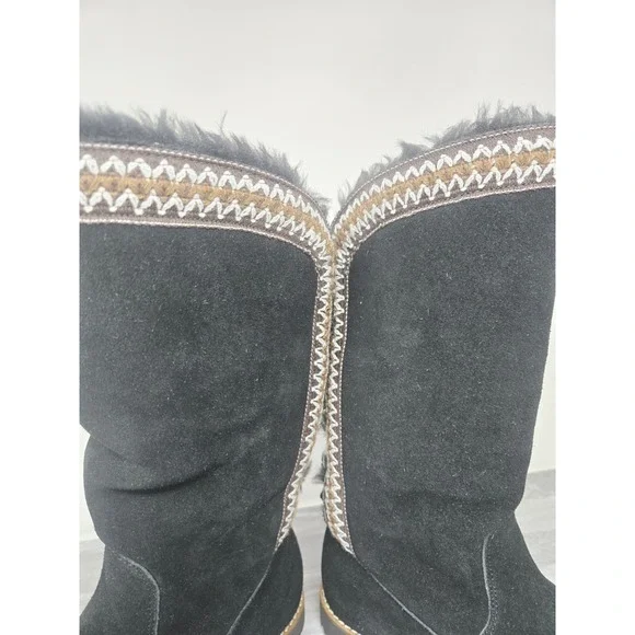 Lamo Women's Black Suede Sheepskin Lined Boots Size 6 - Picture 5 of 8